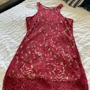 Red lace dress